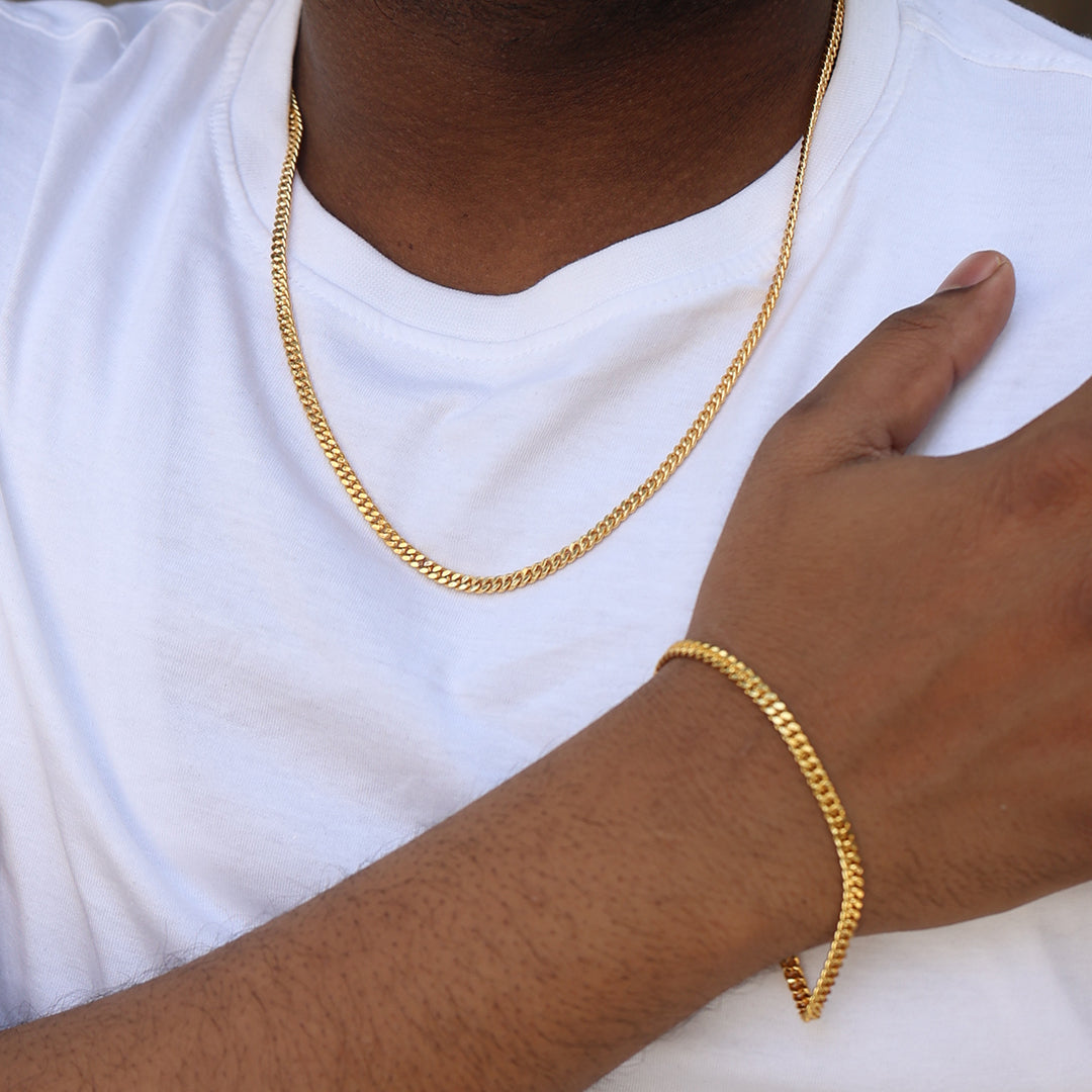 Sleek Cuban Bracelet (18K Gold Plating) 4mm