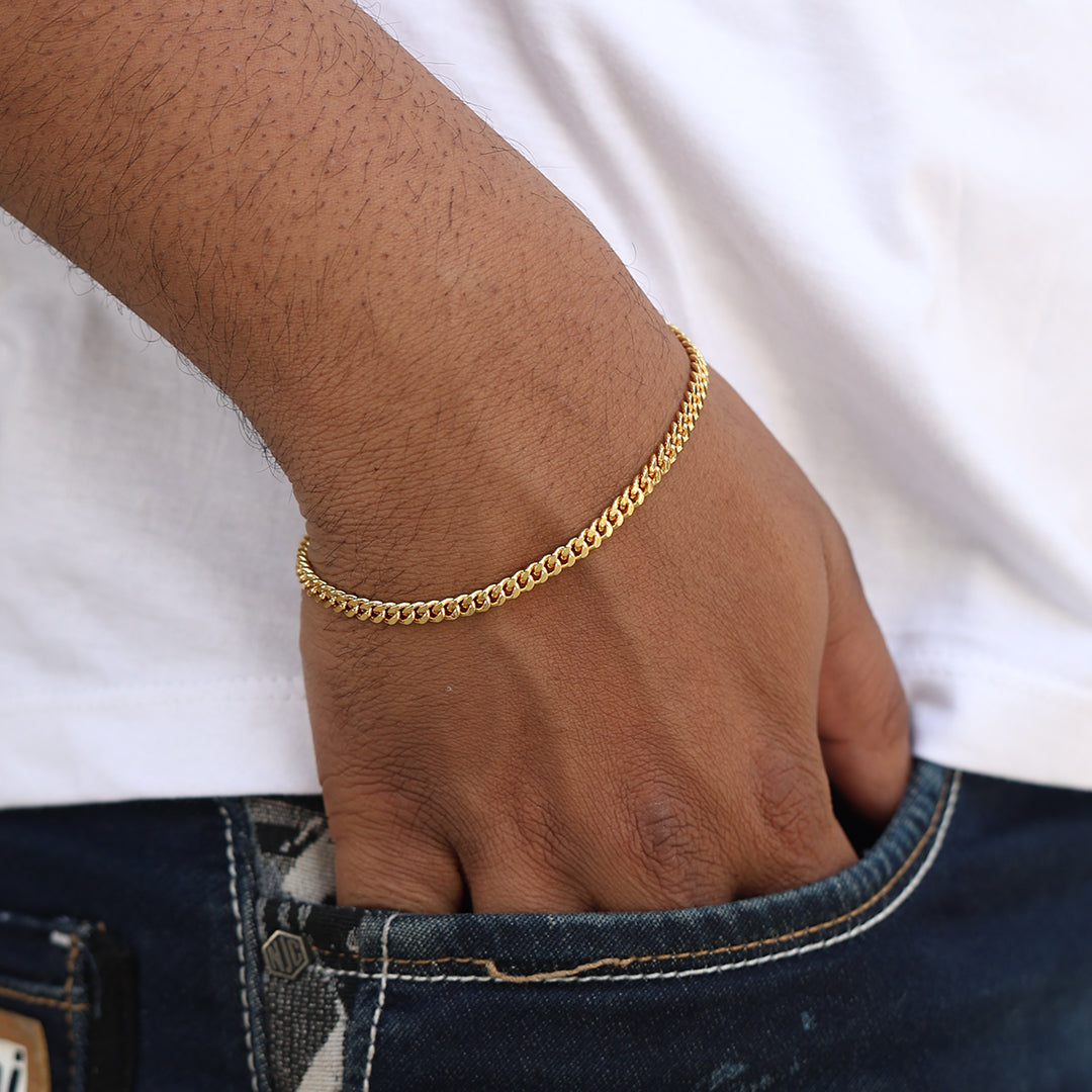 Sleek Cuban Bracelet (18K Gold Plating) 4mm