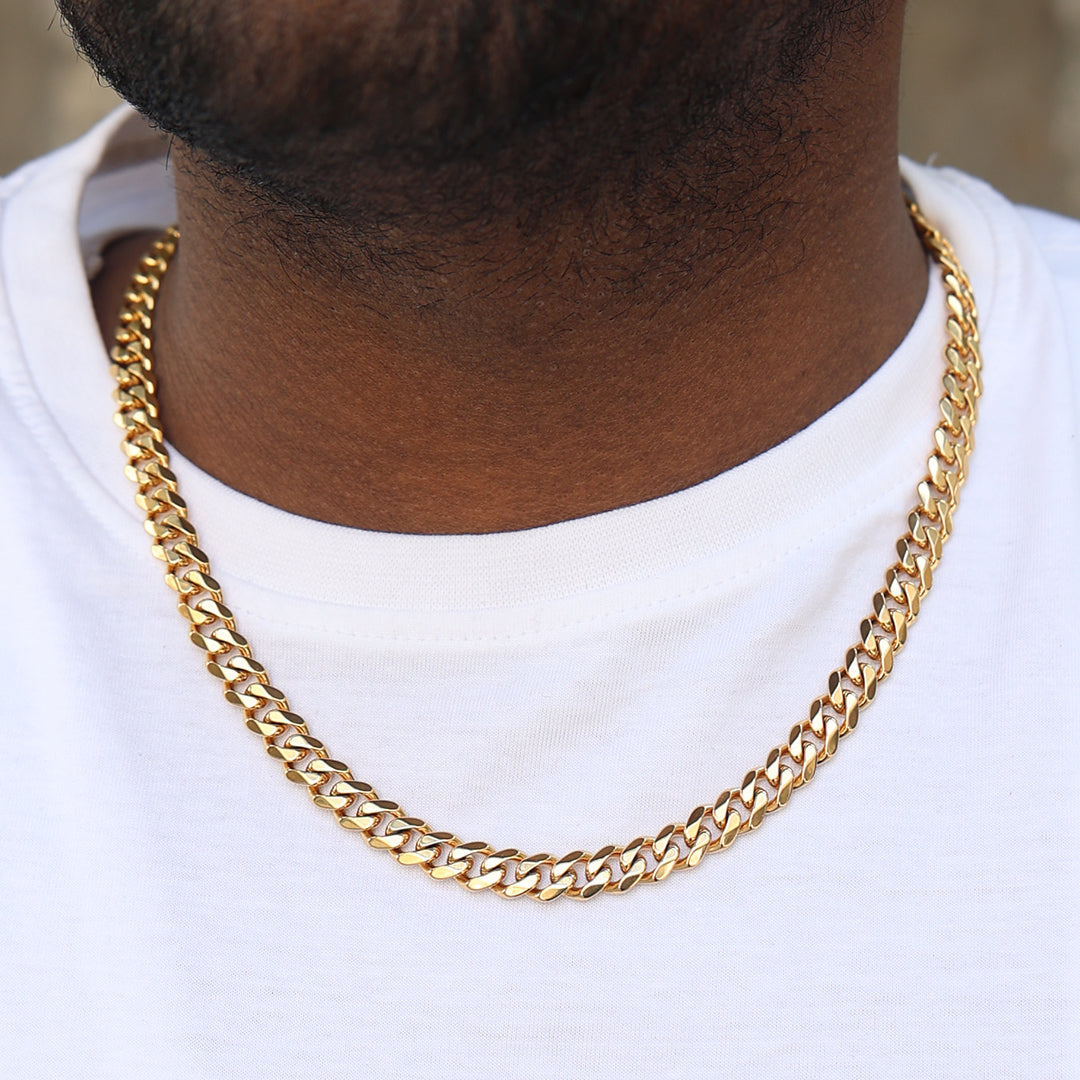 CUBAN CHAIN (18K GOLD PLATING) 8MM