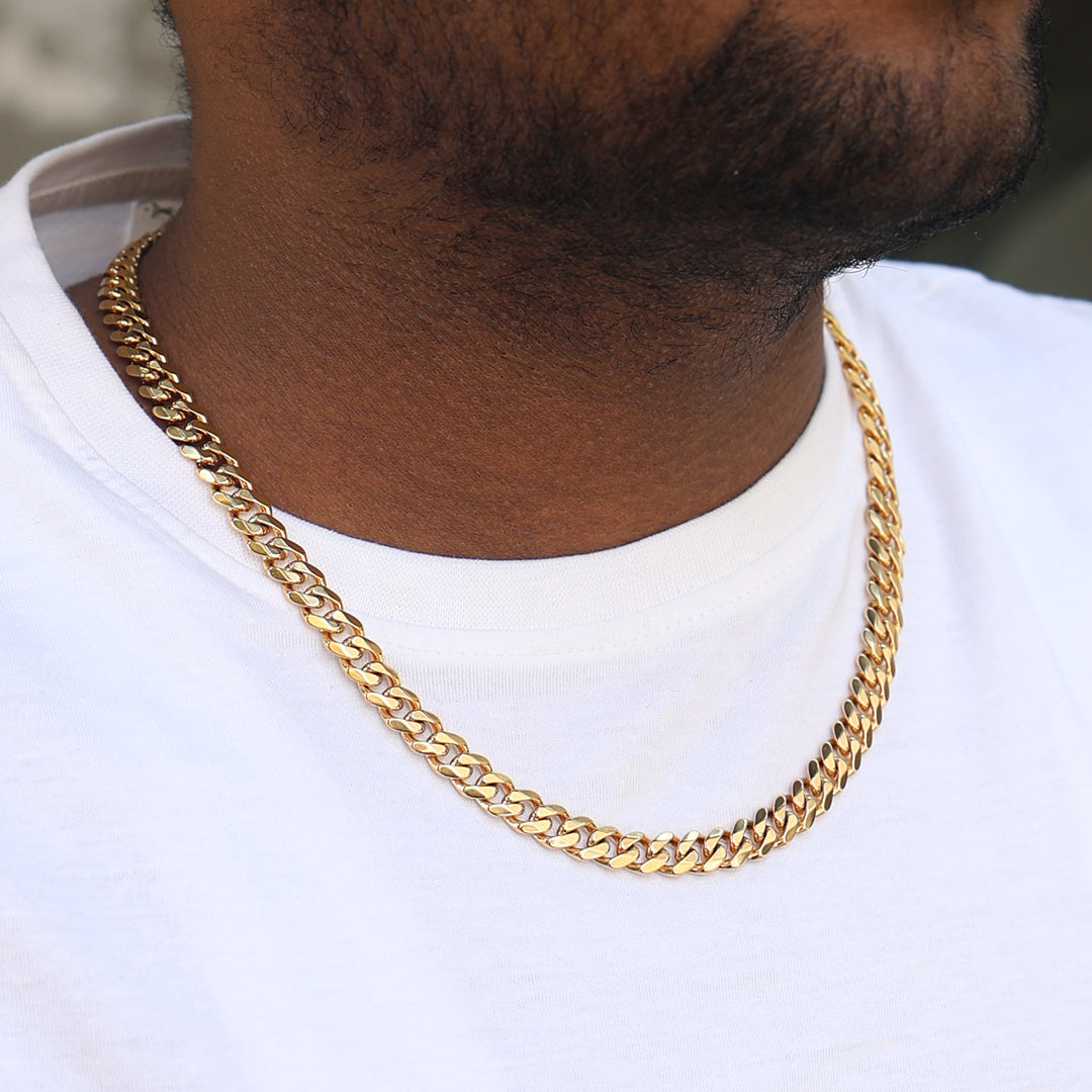 CUBAN CHAIN (18K GOLD PLATING) 8MM