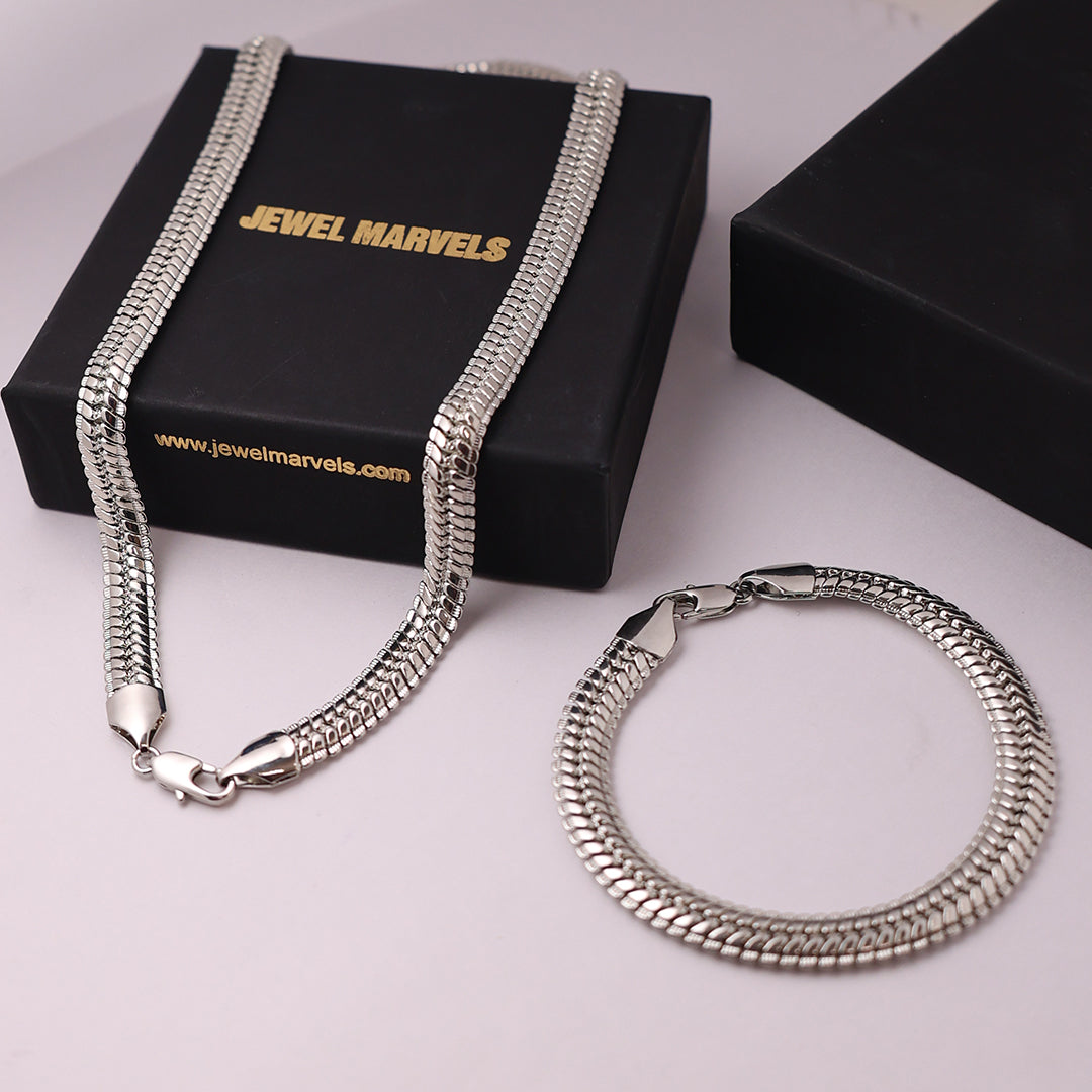 Flat Cuban Bracelet (18K White Gold Rhodium Plating) - 9 MM