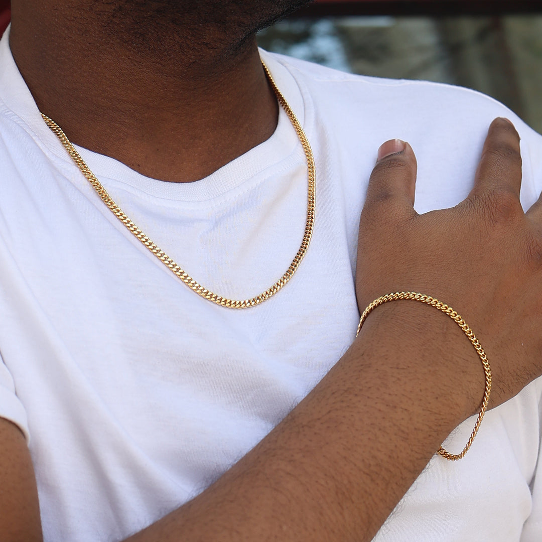 Sleek Cuban Bracelet (18K Gold Plating) 4mm