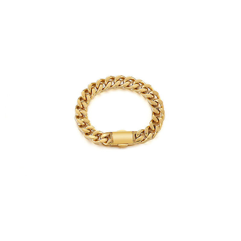 Men’s Classic cuban bracelet - 18k Gold Plated - 12mm
