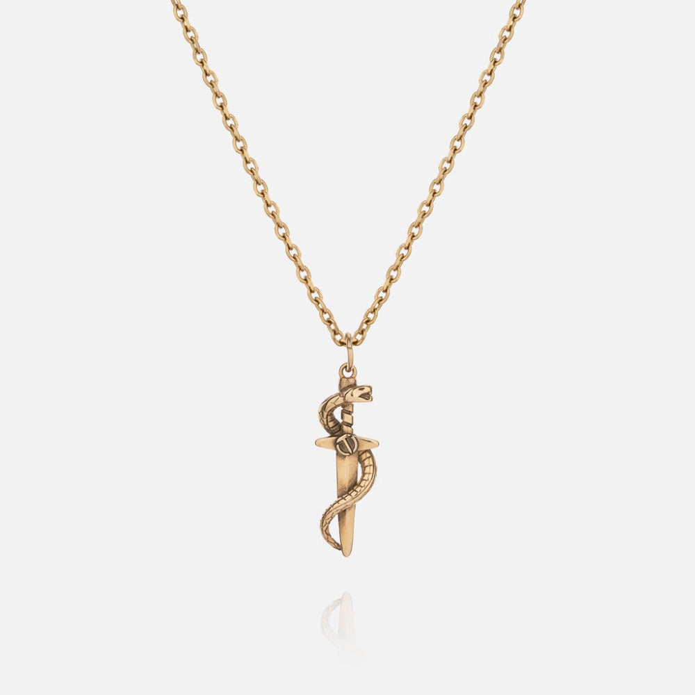 SERPENT (GOLD) PENDANT+CHAIN - 18K Gold Plating