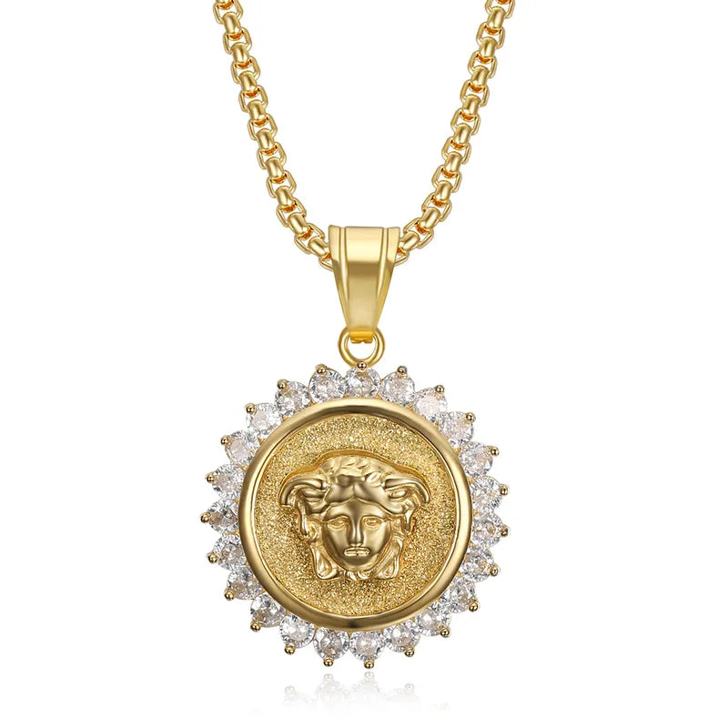 Titanium Medusa (Pendant + Chain) - 18k Gold Plated