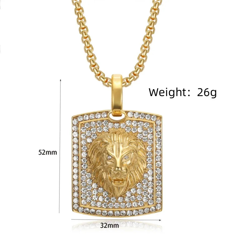 Titanium Lion King (Chain + Pendant) - 18K Gold Plating