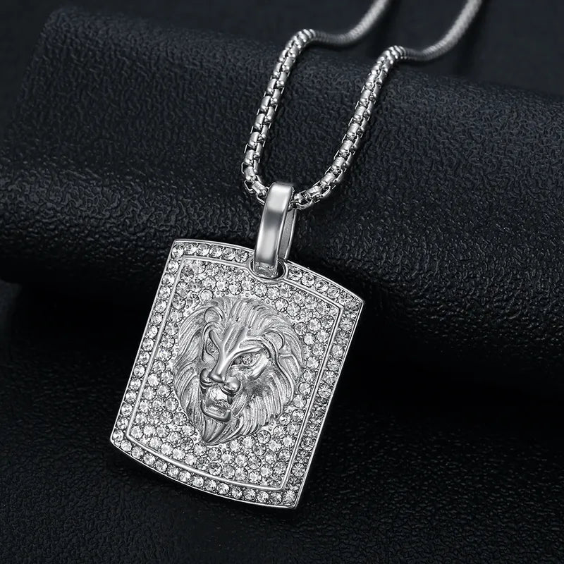 Titanium Lion King (Chain + Pendant) - 18K Gold Plating