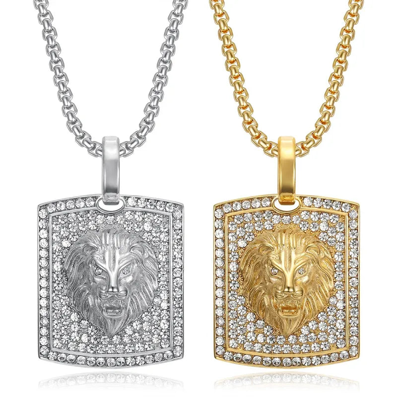 Titanium Lion King (Chain + Pendant) - 18K Gold Plating