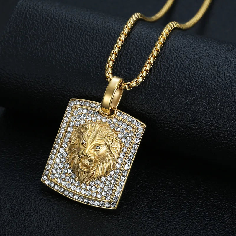 Titanium Lion King (Chain + Pendant) - 18K Gold Plating