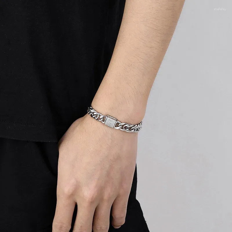 Iced Lock Cuban (Gold) Bracelet -  10 MM - 18K Gold Plating