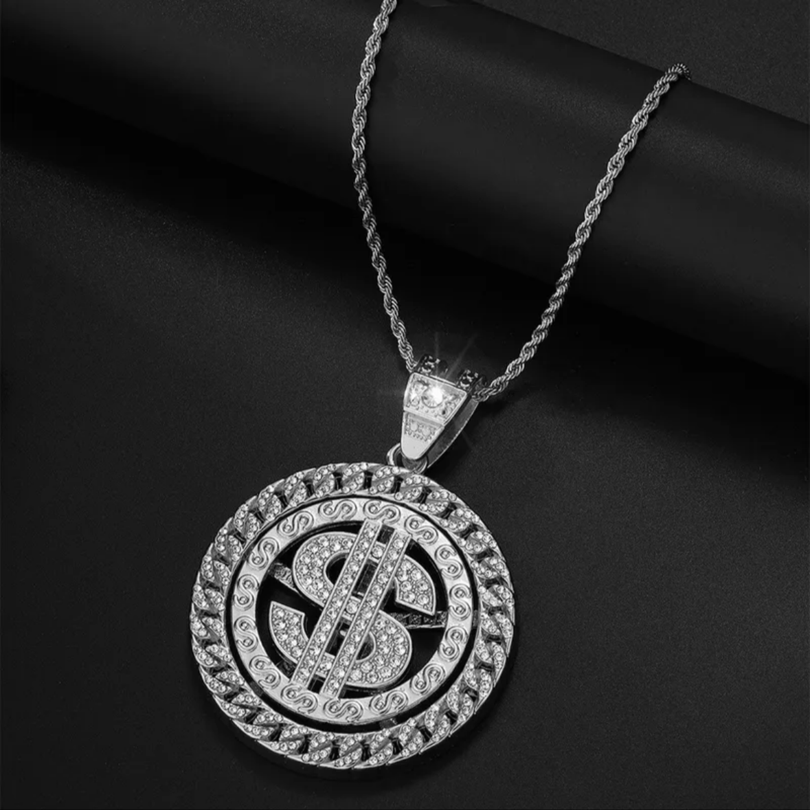 Rotatable Dollar Shape (Pendant + Chain)