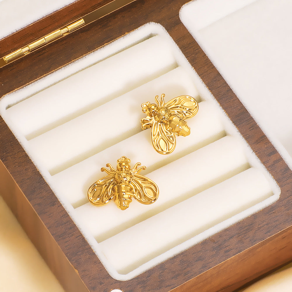 Bee Inspired Earrings (18K Gold Plating)