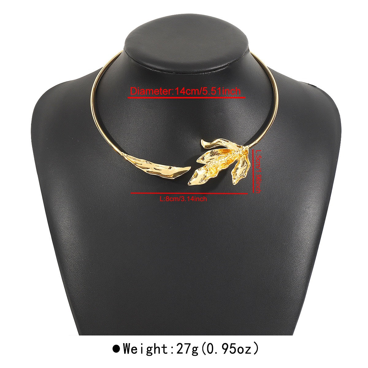 Leaf Choker Necklace (18K Gold Plating)