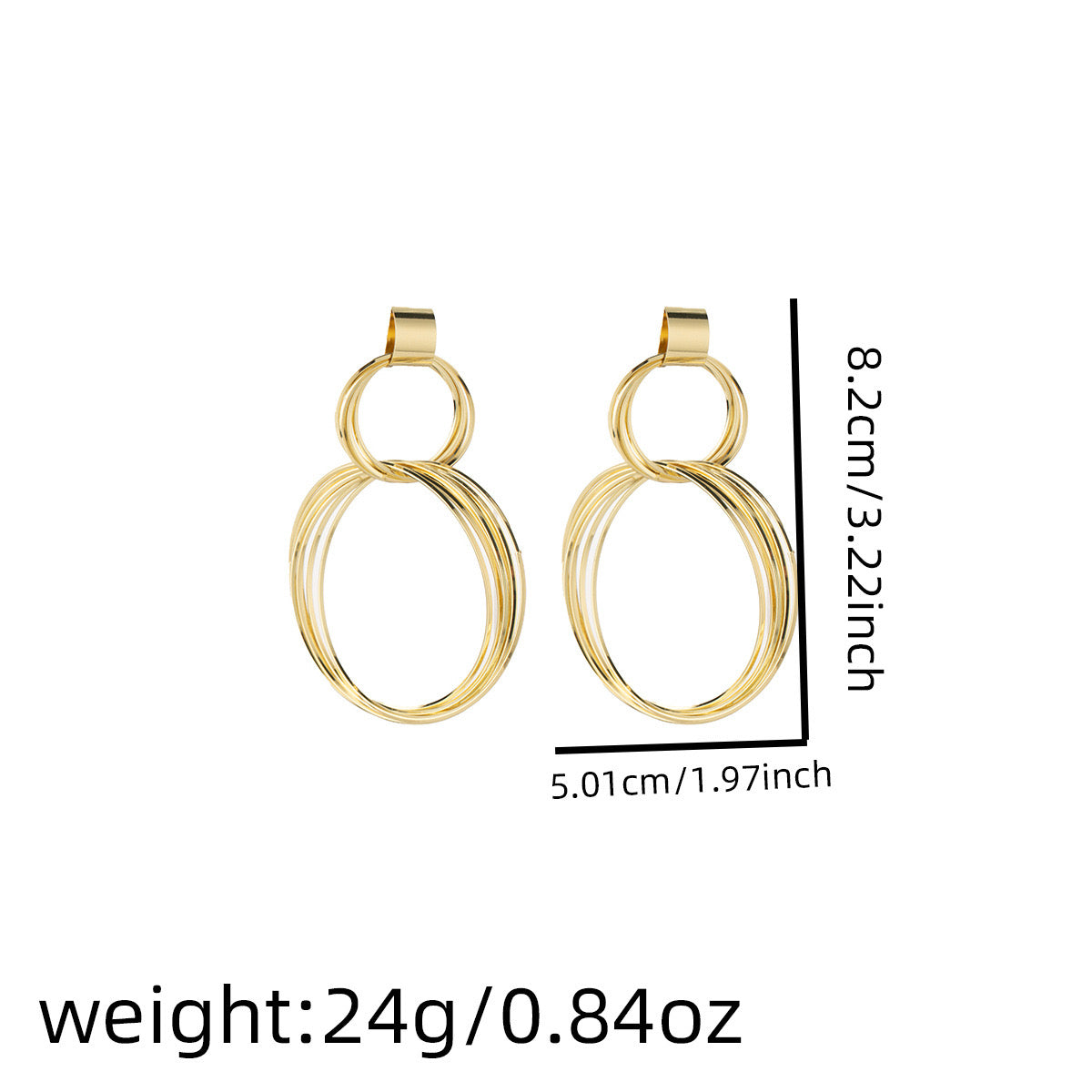 Stacked Rings Statement Earrings