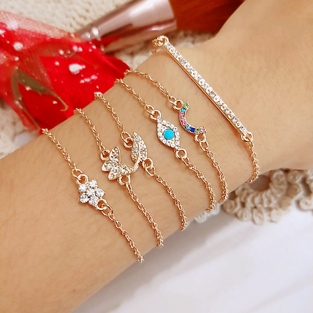 Six-Piece Charm Bracelet Set
