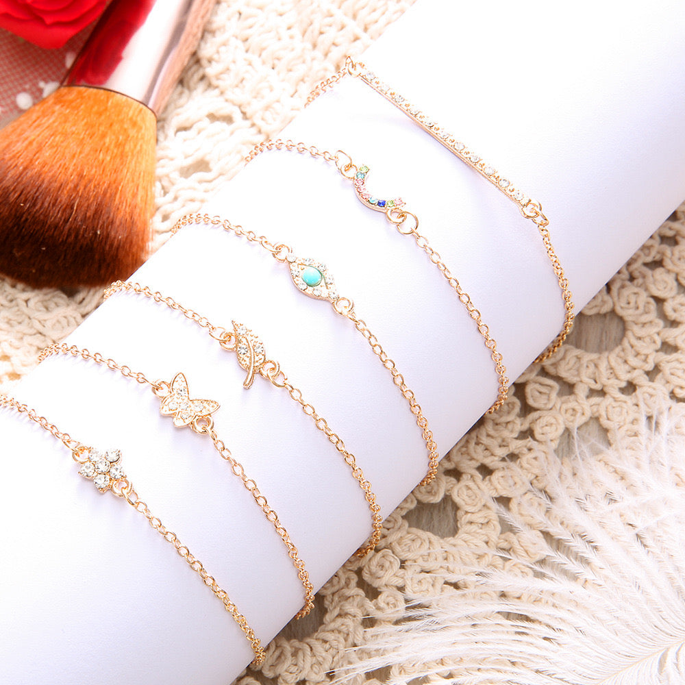 Six-Piece Charm Bracelet Set