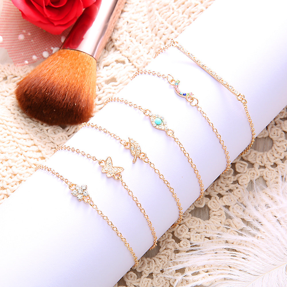 Six-Piece Charm Bracelet Set