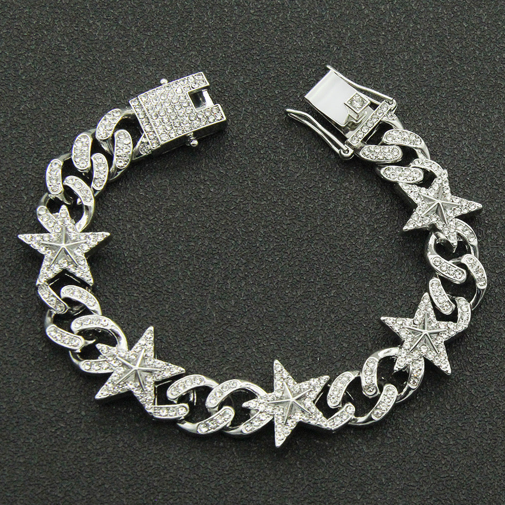 Star Mens Cuban Bracelet