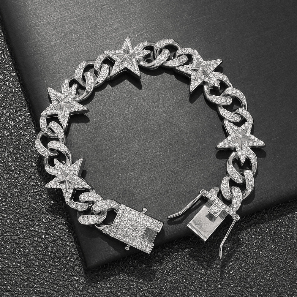 Star Mens Cuban Bracelet