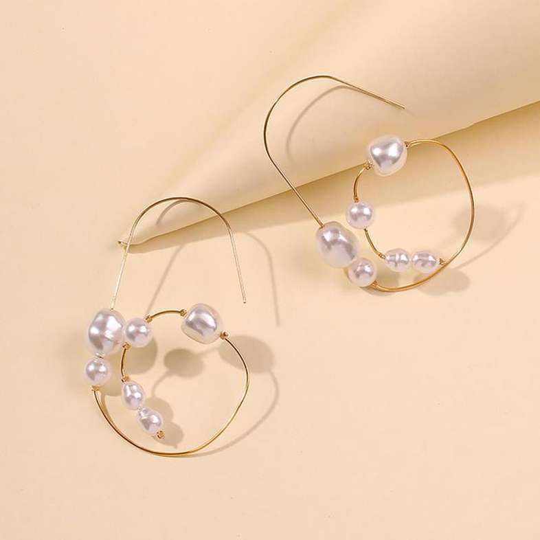Graceful Pearl Wire Earrings