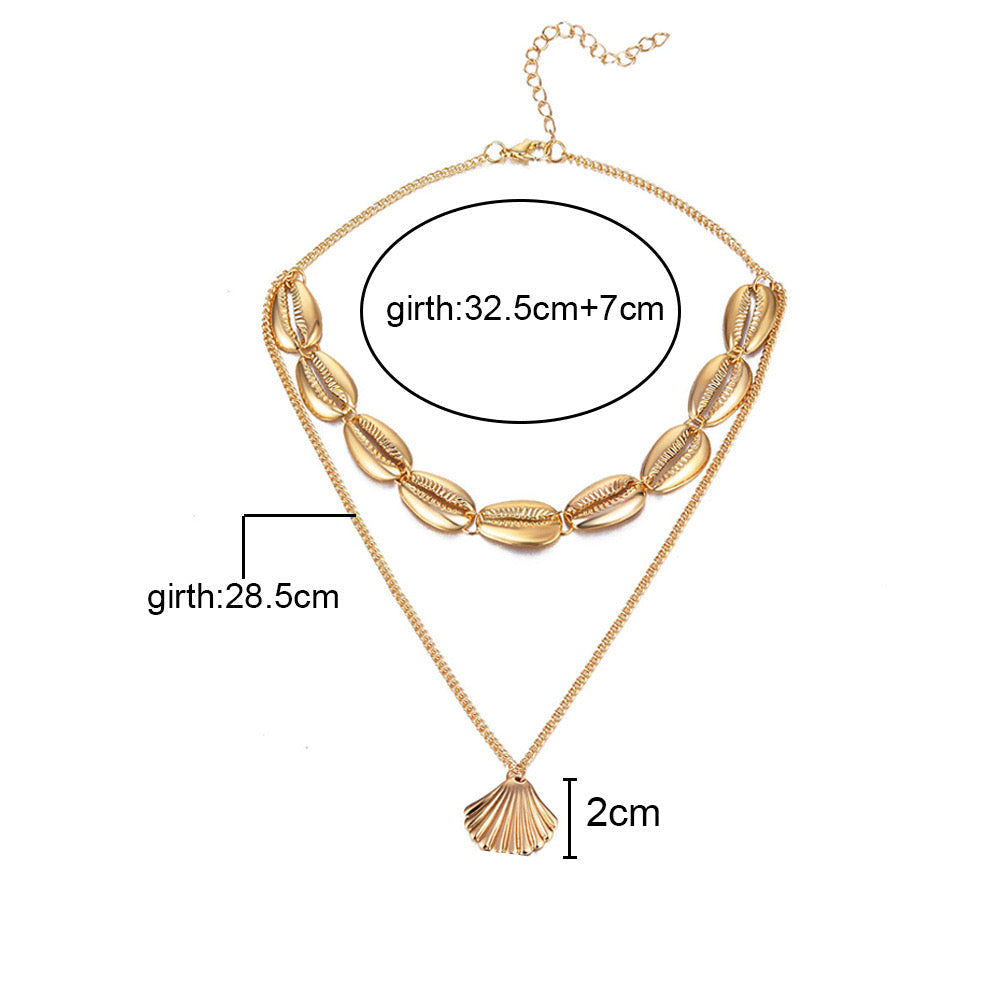 Sleek Metal Shell Necklace