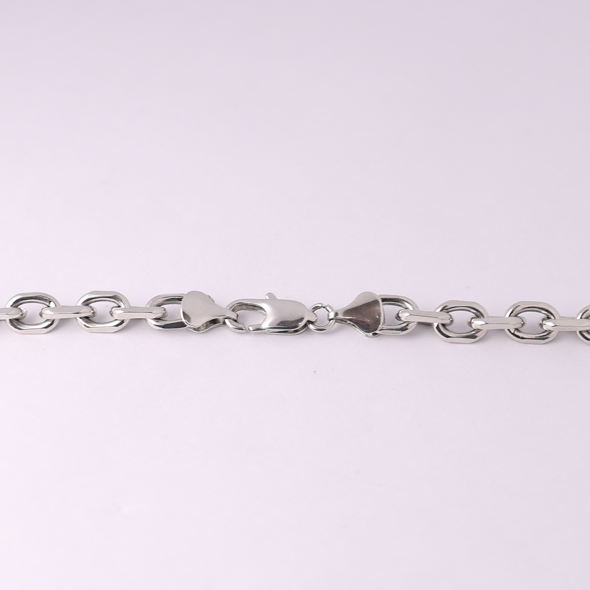 Oval Anchor Chain (18K White Gold Rhodium Plating) - 7 MM