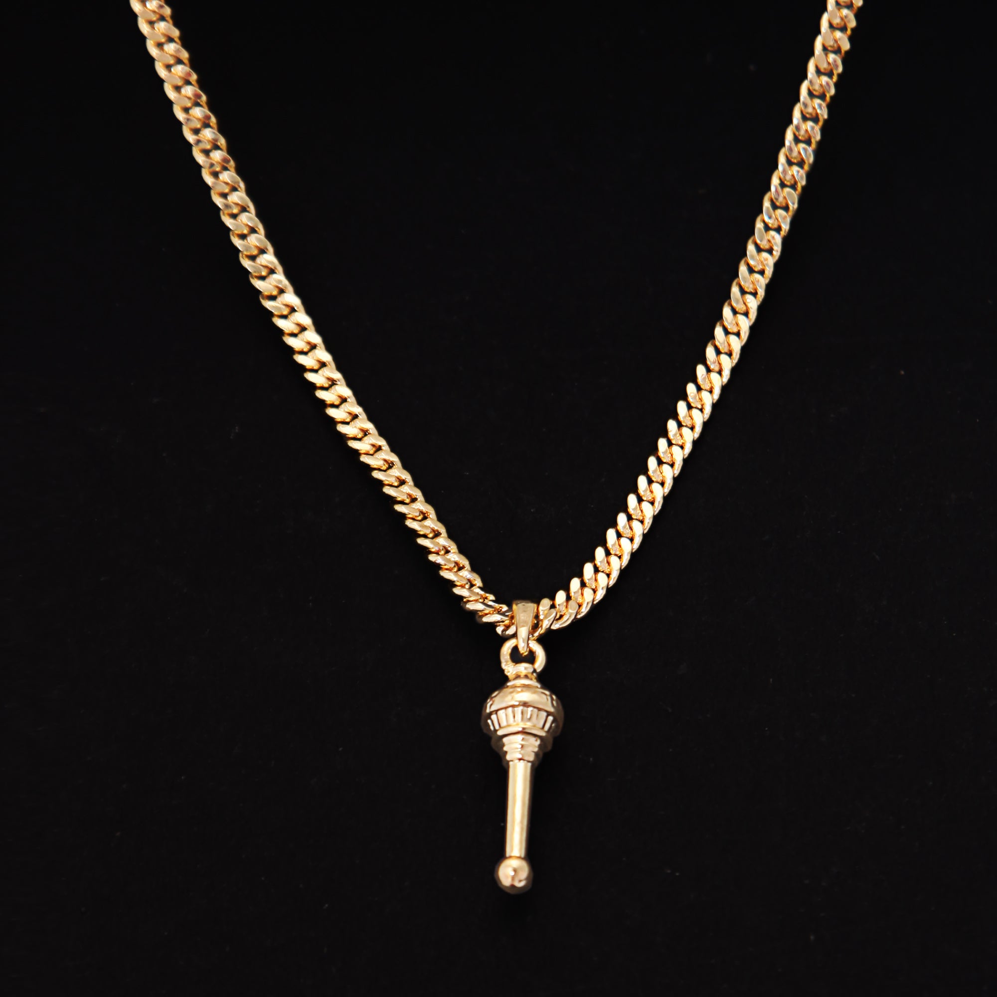 Powerful Hanuman Gadda (Pendant + Chain) - 18k Gold Plated