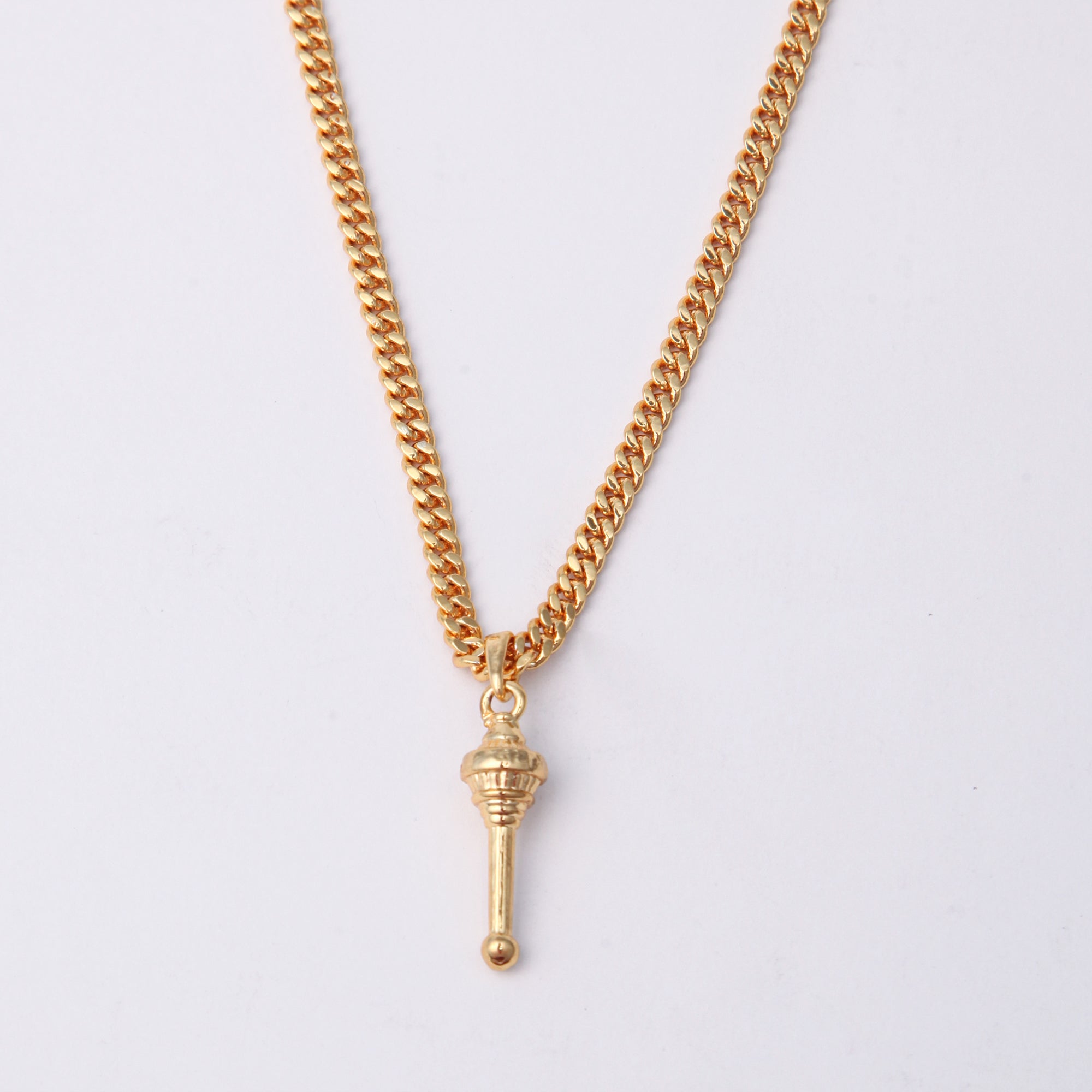 Powerful Hanuman Gadda (Pendant + Chain) - 18k Gold Plated