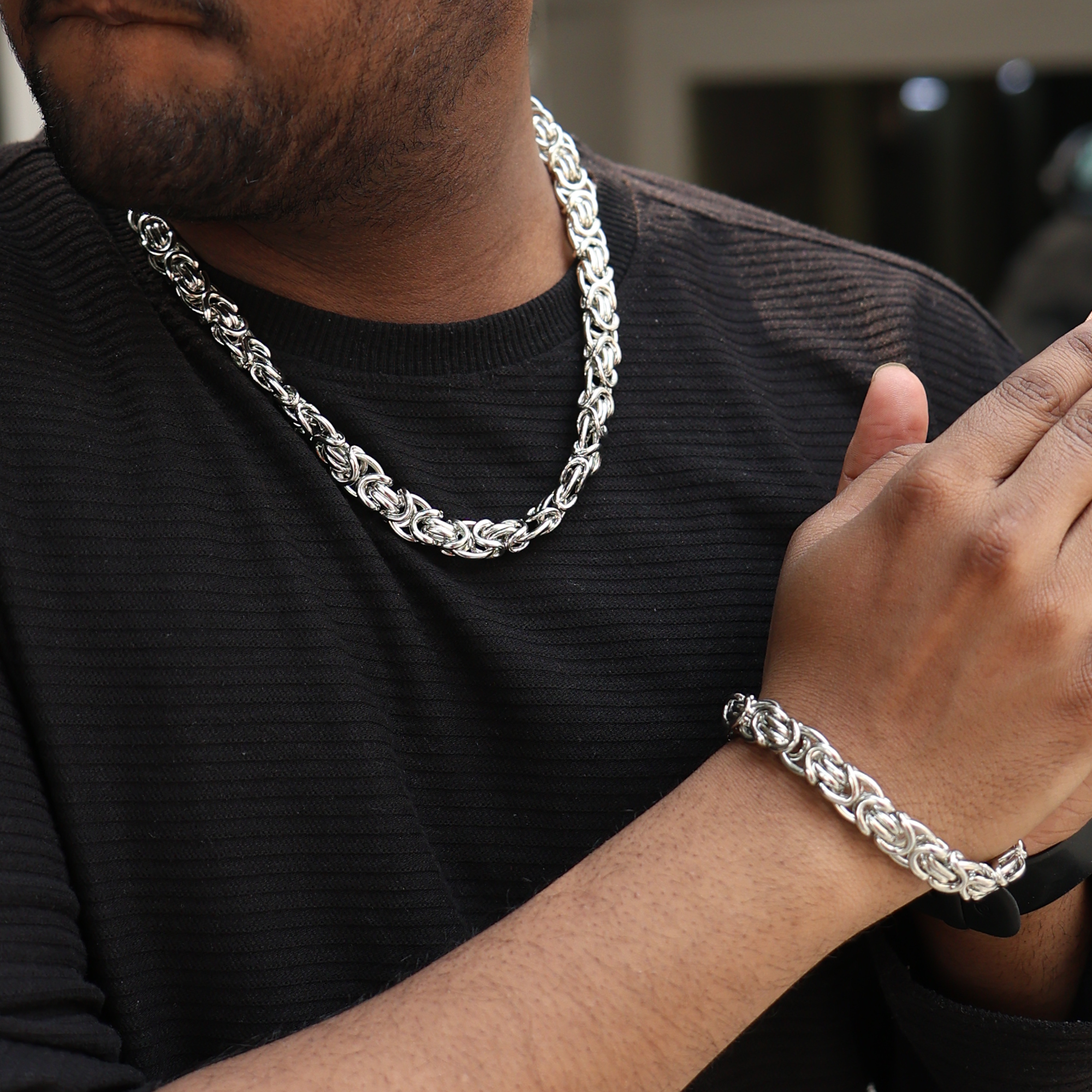 Link Bracelet (18K White Gold Rhodium Plating) - 12 MM