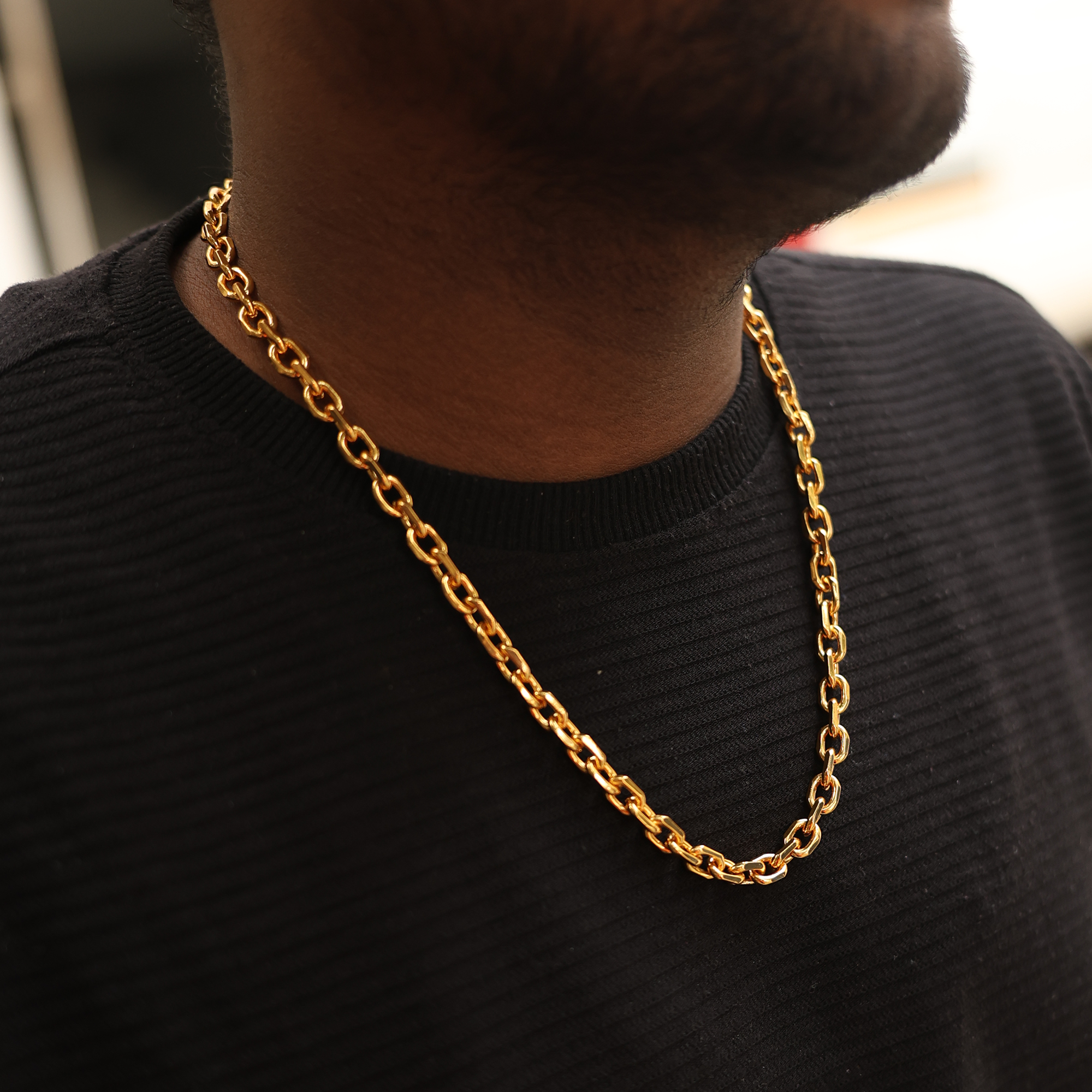 Oval Anchor Chain (18K Gold Plating) - 7 MM