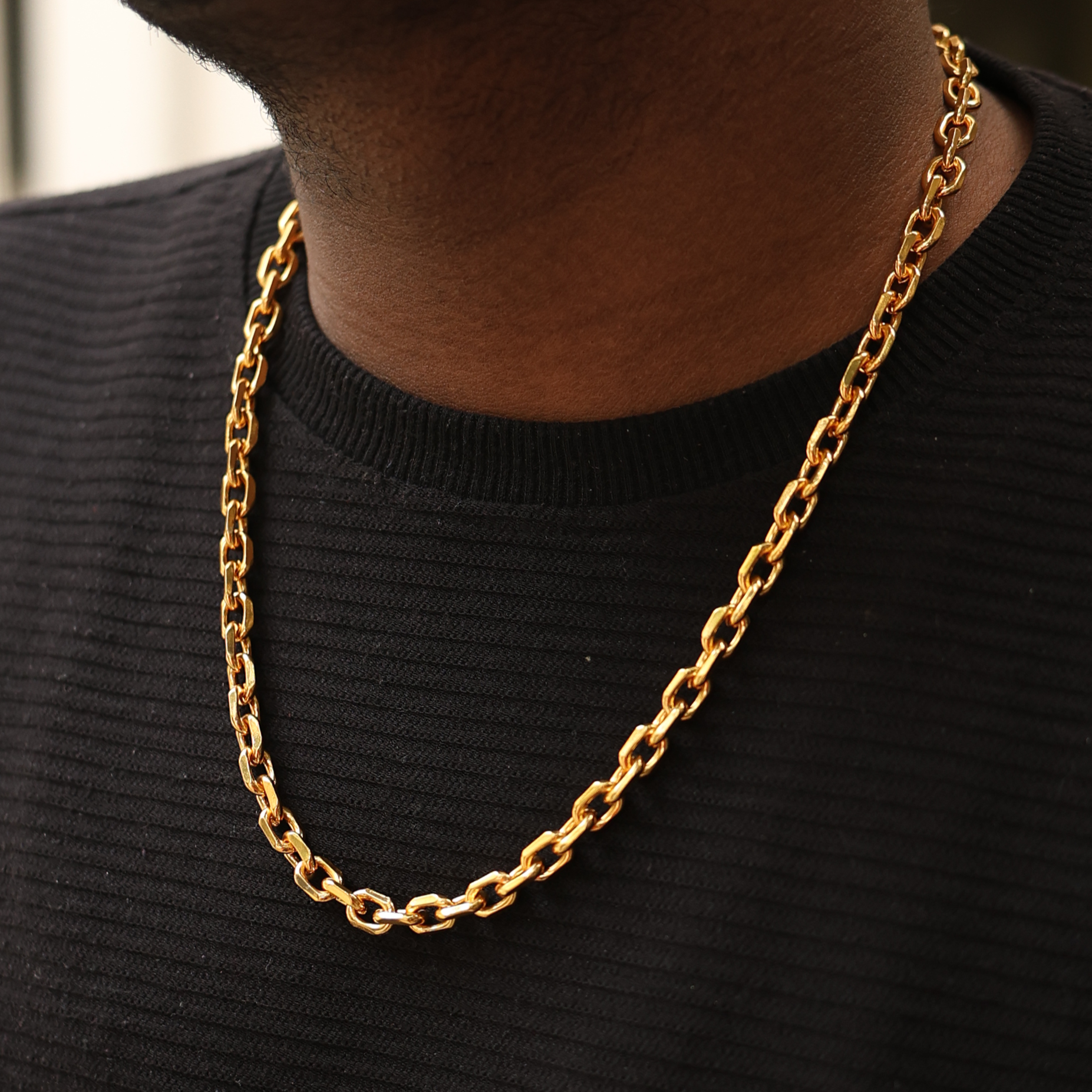 Oval Anchor Chain (18K Gold Plating) - 7 MM