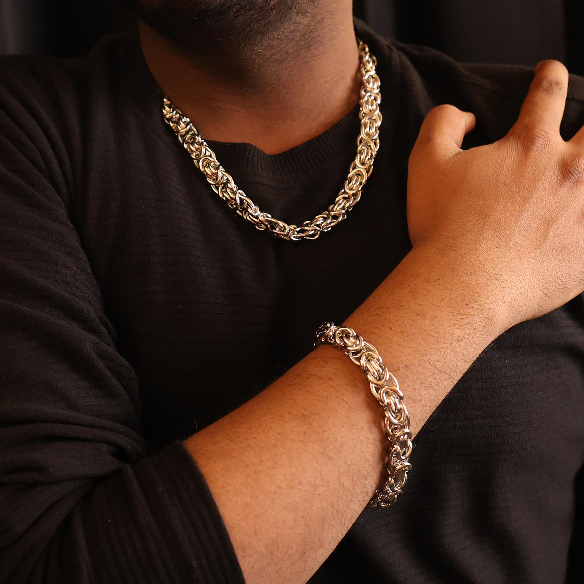Link Bracelet (18K White Gold Rhodium Plating) - 12 MM