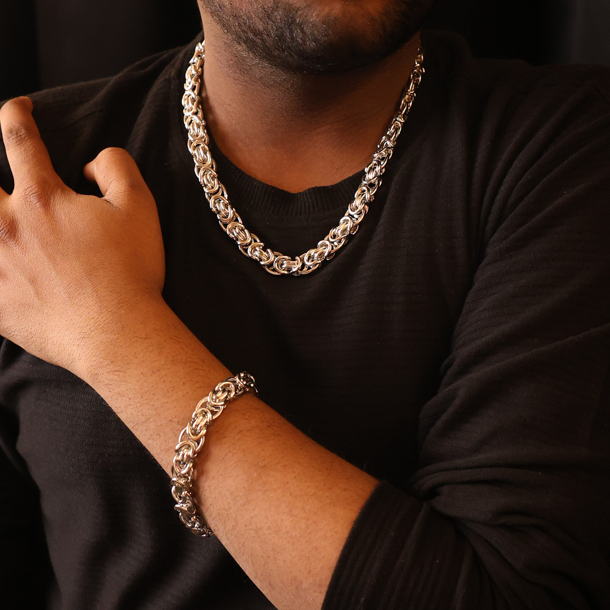 Link Bracelet (18K White Gold Rhodium Plating) - 12 MM