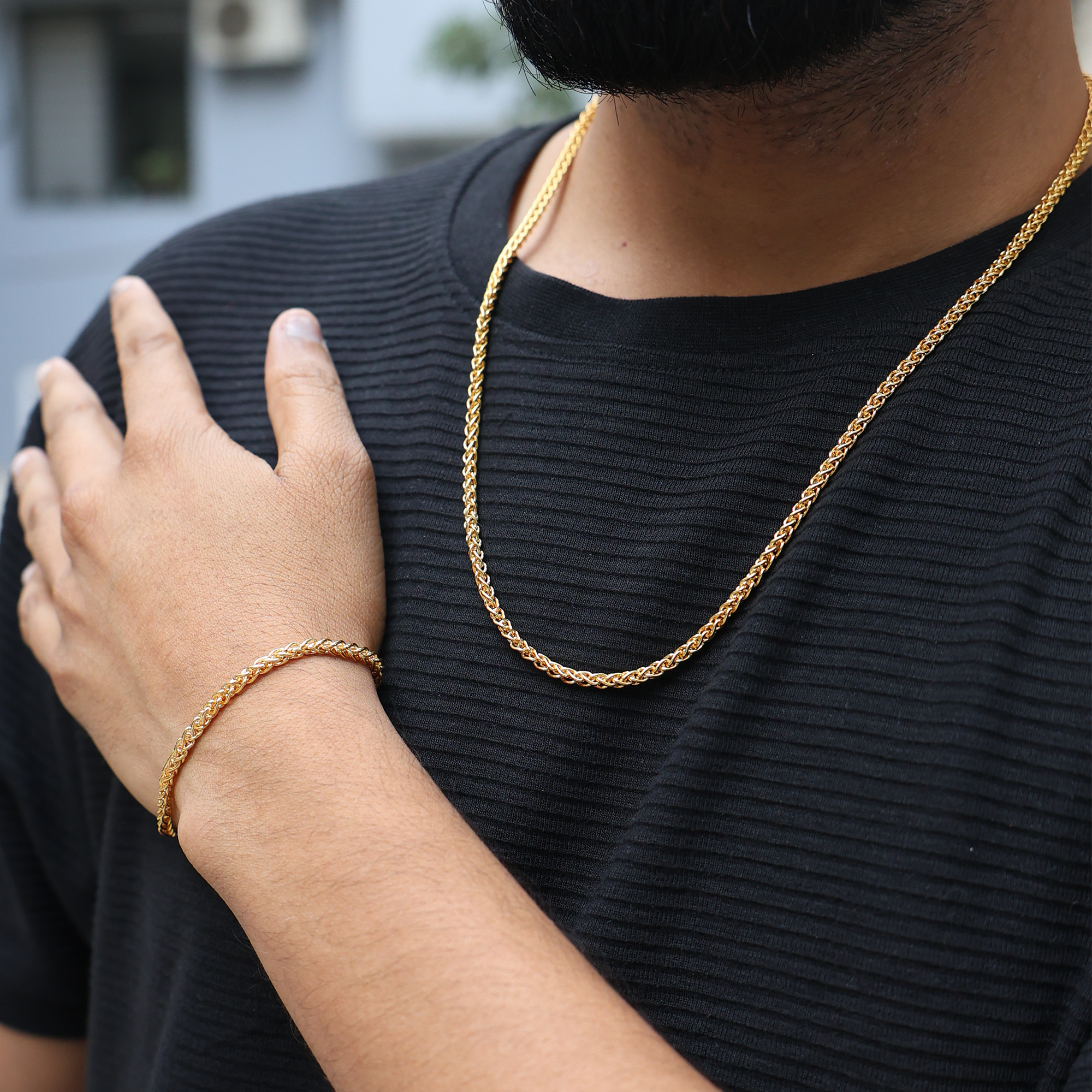 Spiga Wheat Bracelet (18K Gold Plating) - 3.5 MM