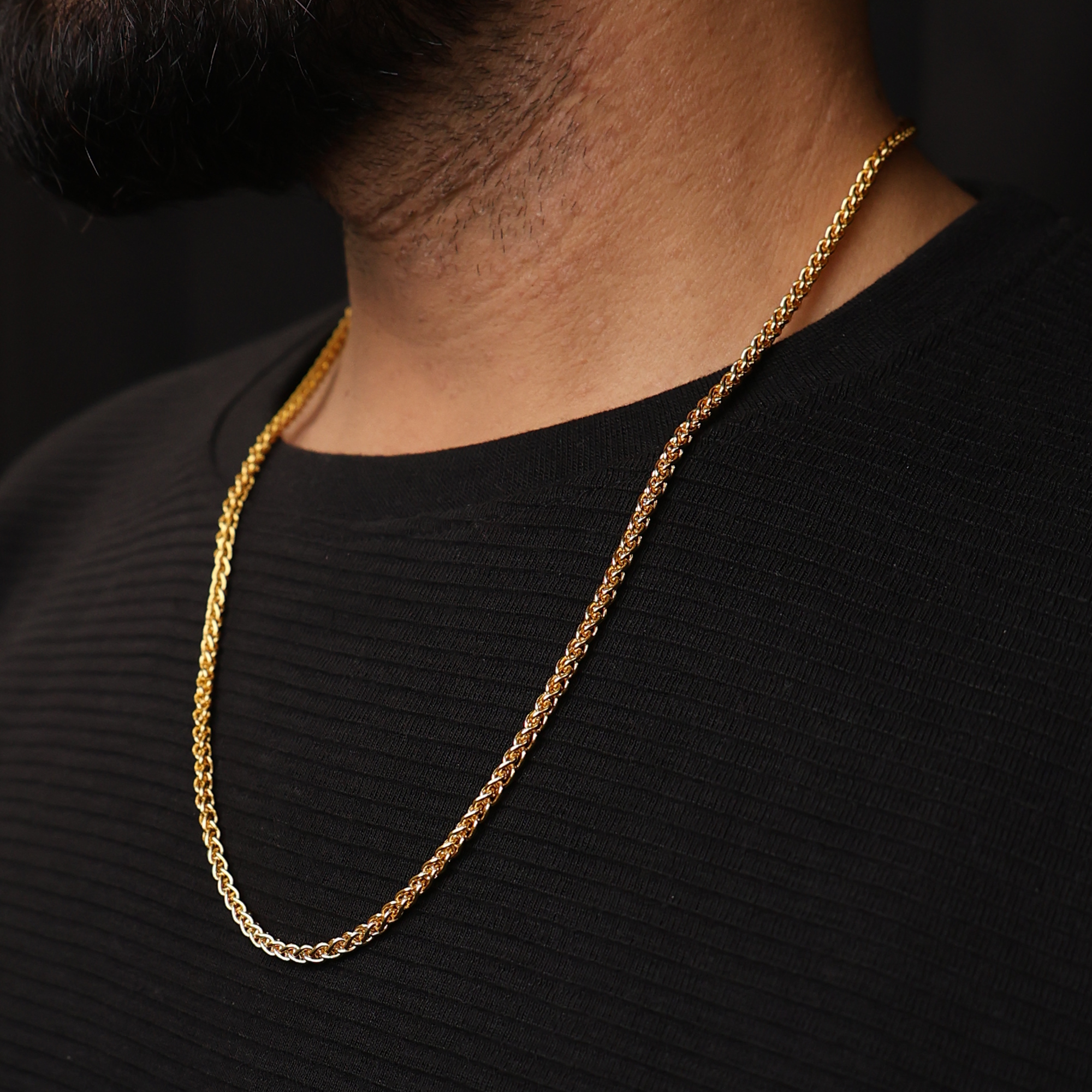 Spiga Wheat Chain (18K Gold Plating) - 3.5 MM