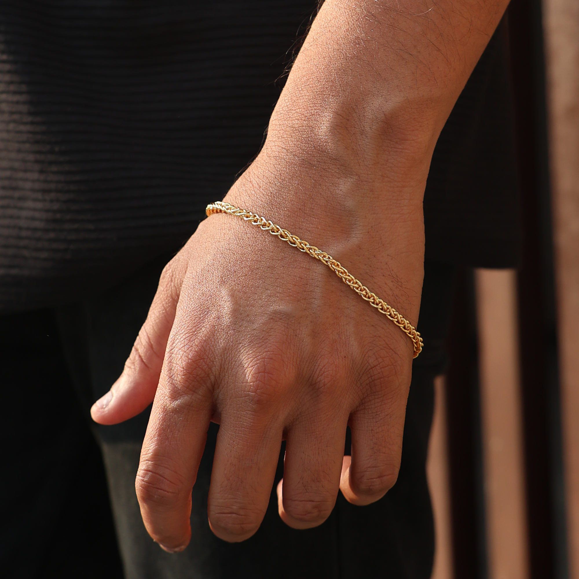 Spiga Wheat Bracelet (18K Gold Plating) - 3.5 MM
