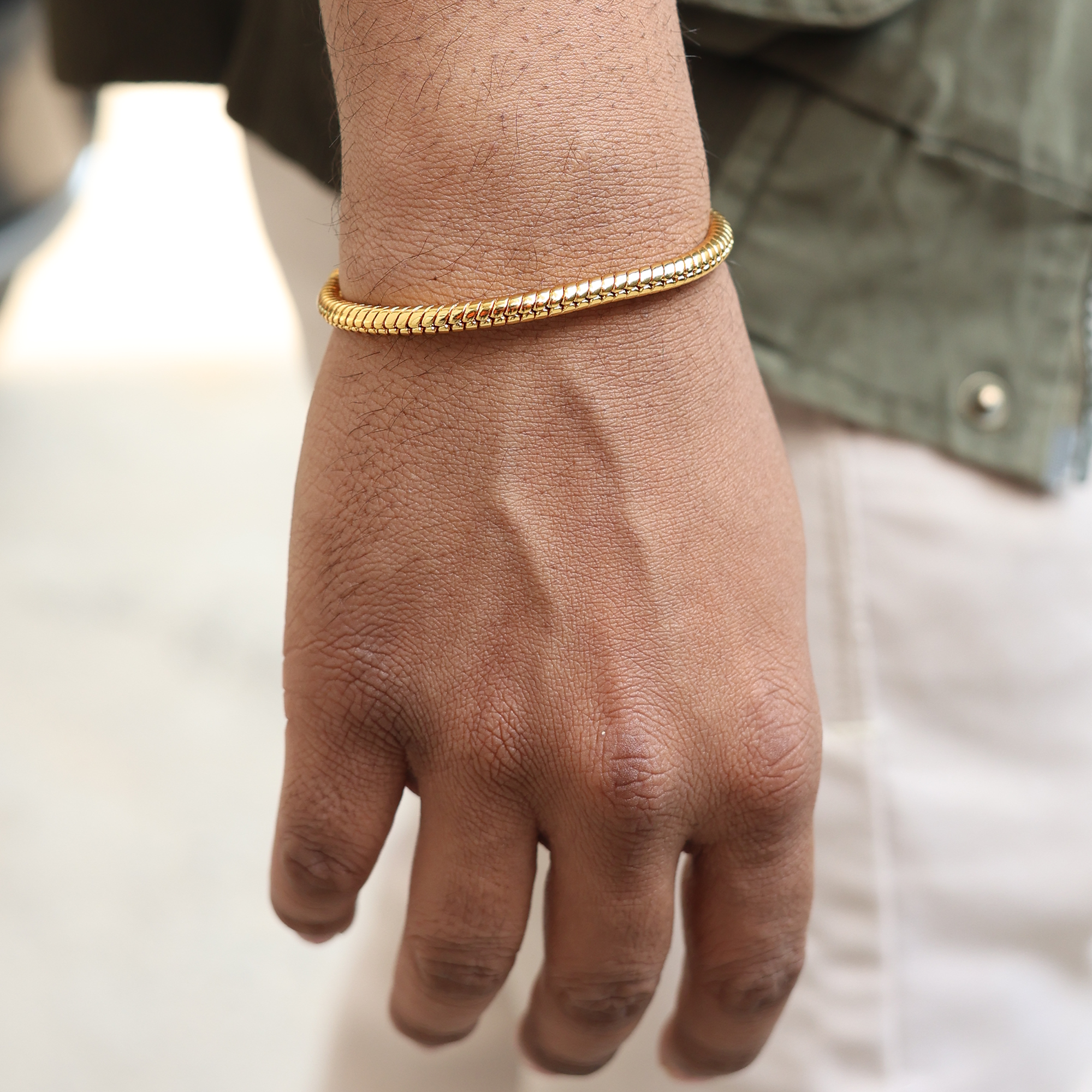 Round Cuban Bracelet (18K Gold Plating) - 4.5 MM