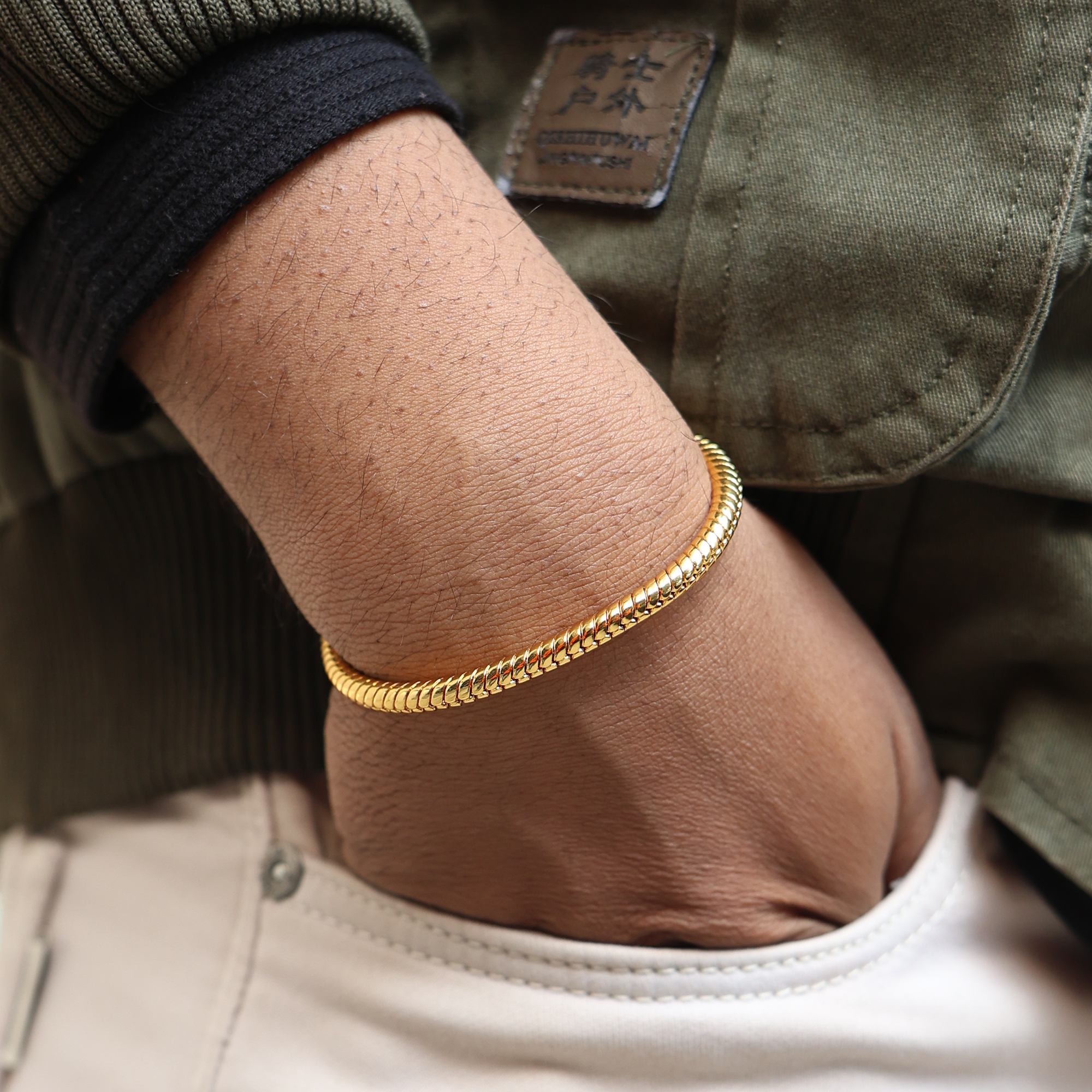 Round Cuban Bracelet (18K Gold Plating) - 4.5 MM