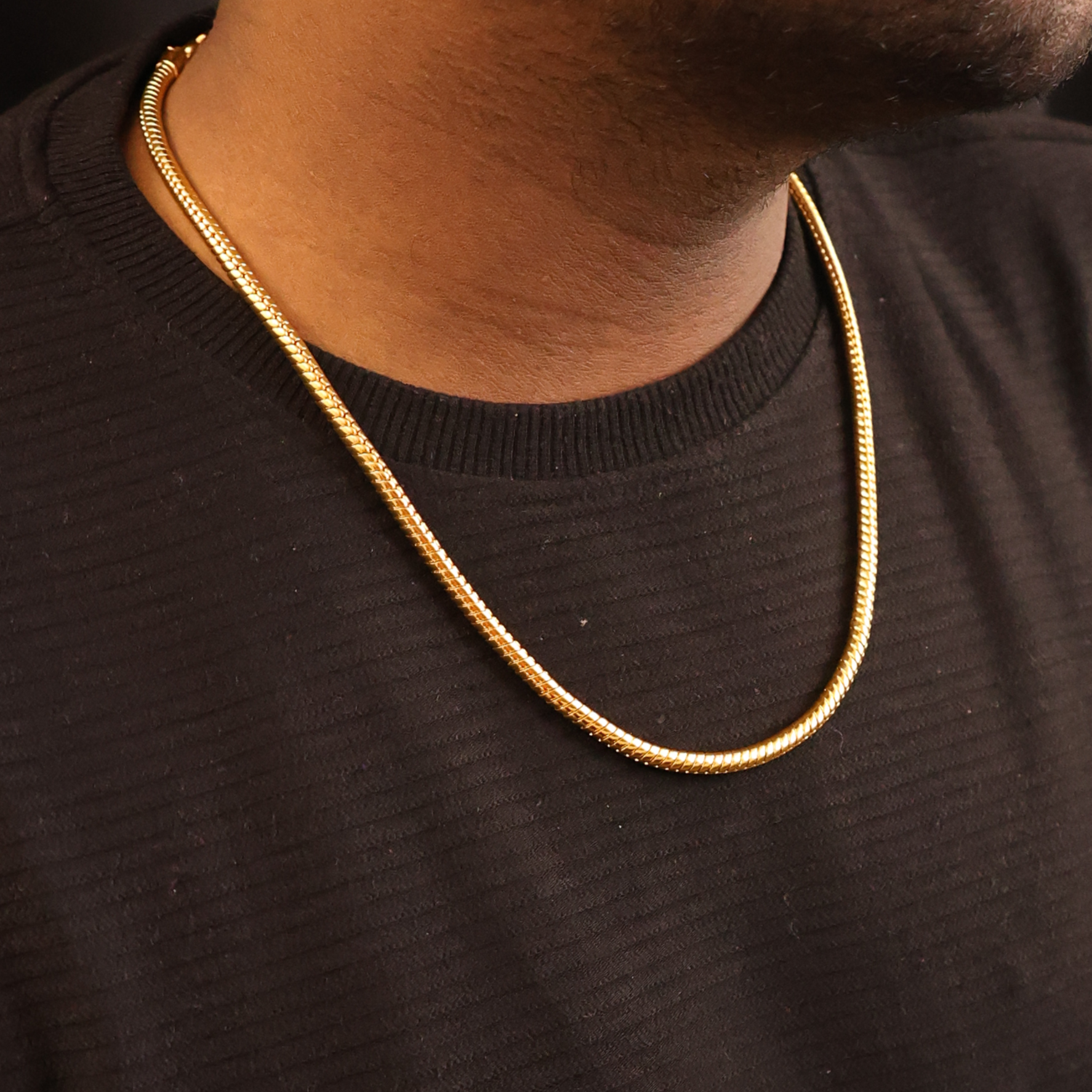 Round Cuban Chain (18K Gold Plating) - 4.5 MM