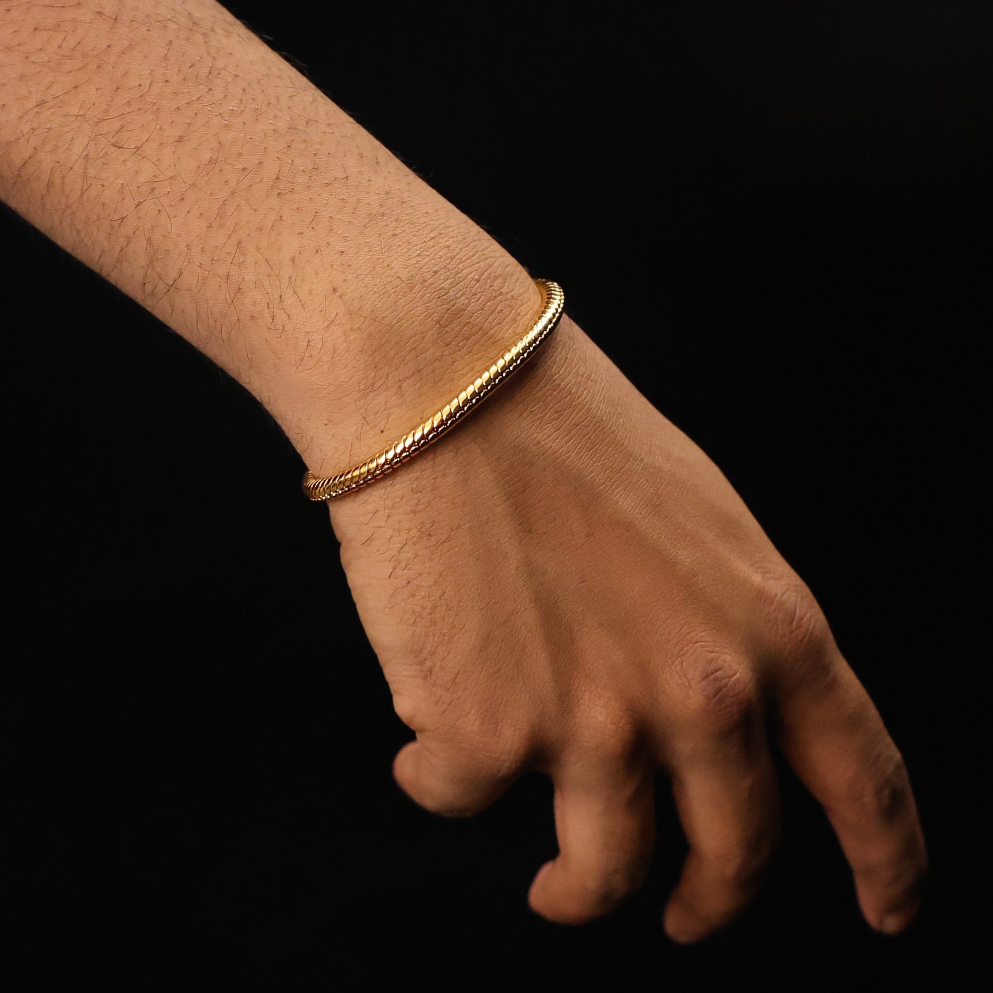 Round Cuban Bracelet (18K Gold Plating) - 4.5 MM