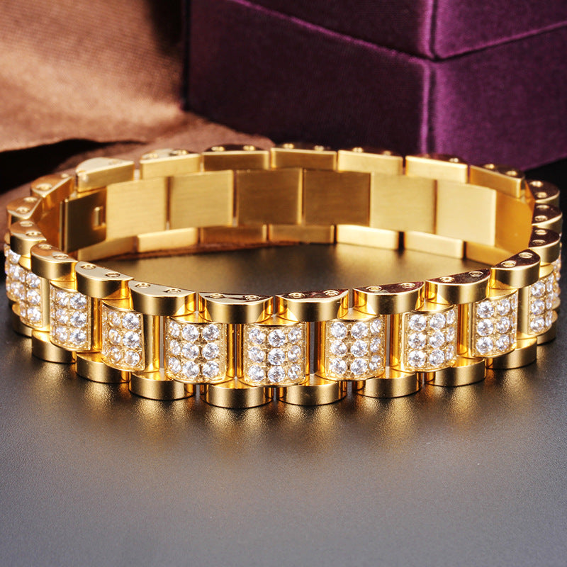 Titanium Premium Men's Bracelet - 18K White Gold Plating