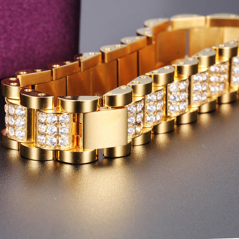 Titanium Premium Men's Bracelet - 18K White Gold Plating