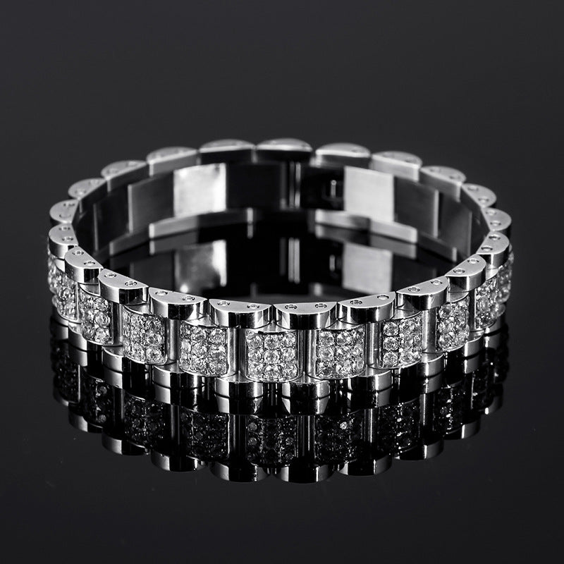 Titanium Premium Men's Bracelet - 18K White Gold Plating