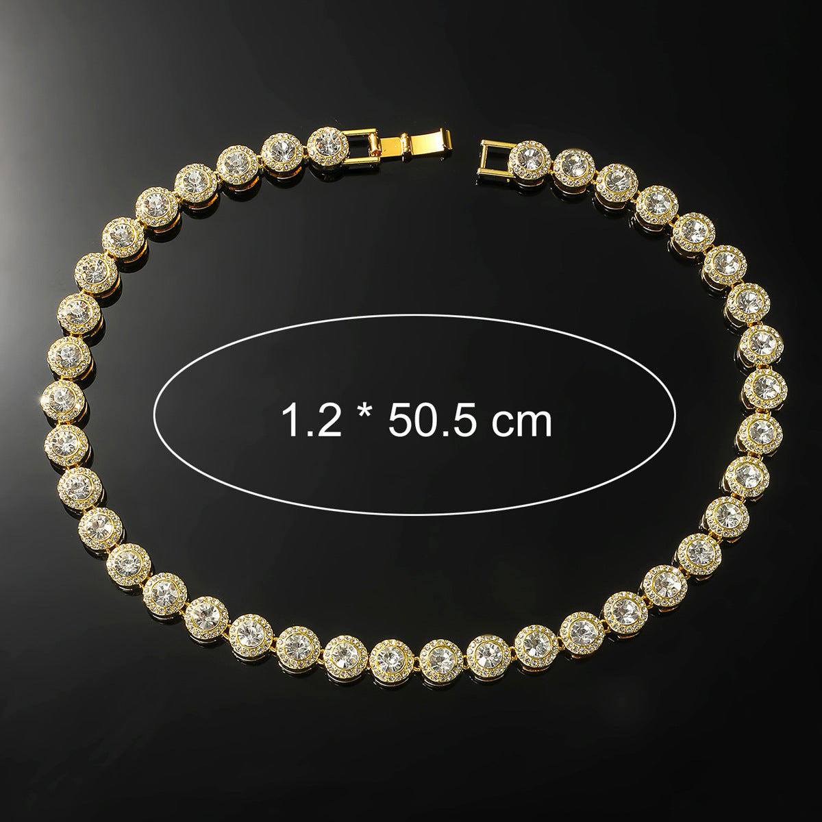 Diamond Round Mens Zirconia Necklace