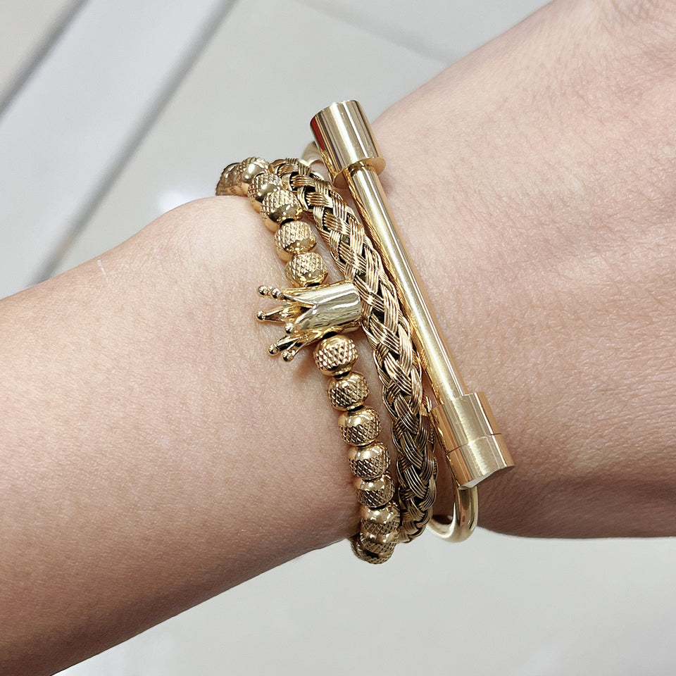 Own The Vibe BRACELET - Set of 3 (18K Gold Plated)