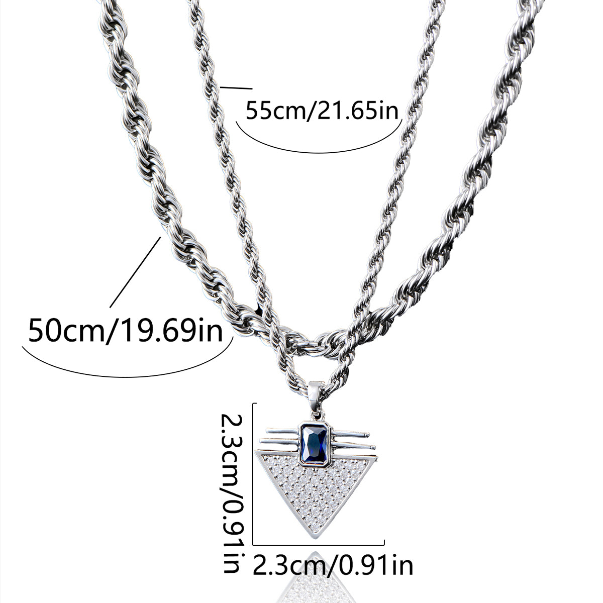 Dual Chain Triangle (Pendant + Chain)