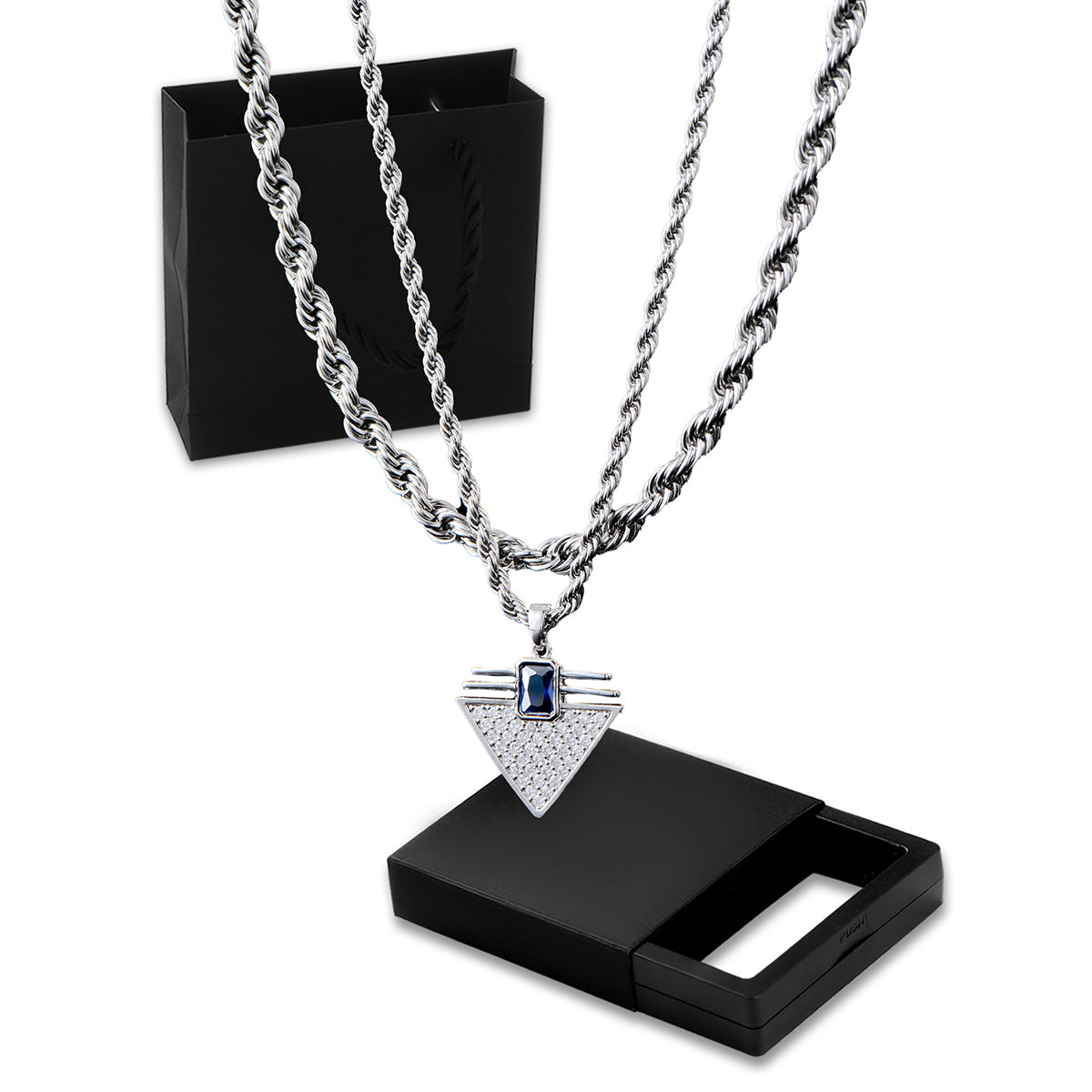 Dual Chain Triangle (Pendant + Chain)