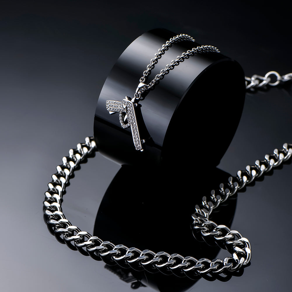 Dual Chain with Zircon Pendant