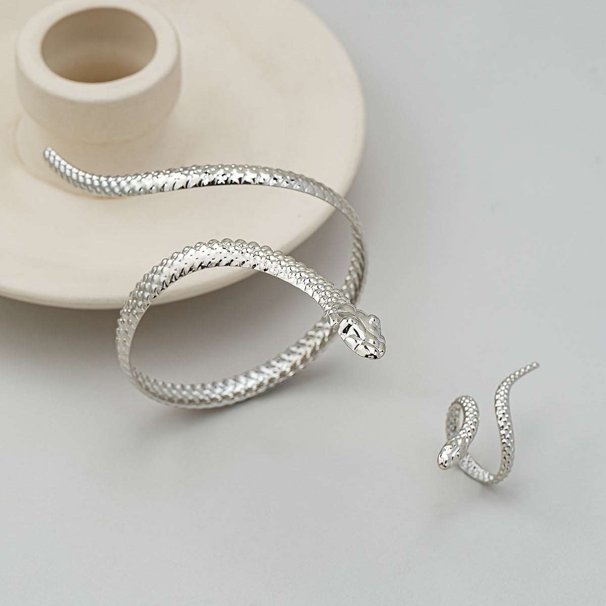 Sleek SNAKE RING & BRACELET SET