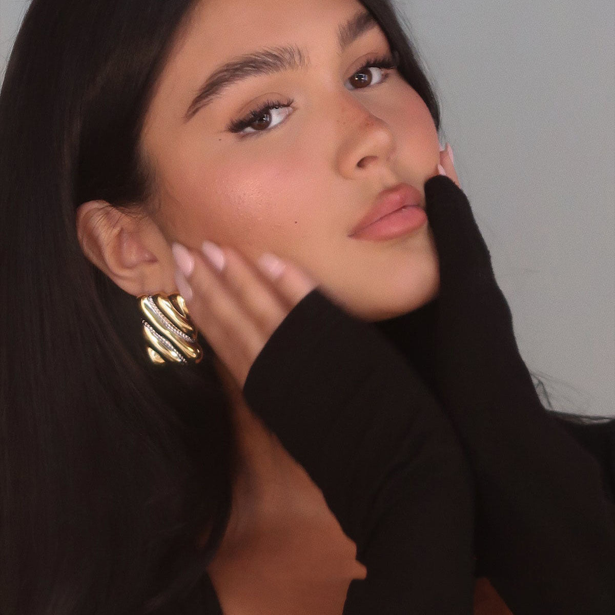 Modern square hoop earrings